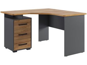 Стол компьютерный 1200 угловой Лайт-2 графит/дуб крафт золотой в Пангоды - pangody.mebel-tymen.ru | фото