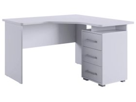 Стол компьютерный 1200 угловой Лайт-2 белый/белый в Пангоды - pangody.mebel-tymen.ru | фото