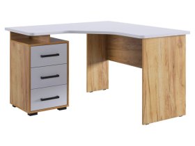 Стол компьютерный 1200 угловой Лайт-2 дуб крафт золотой/белый в Пангоды - pangody.mebel-tymen.ru | фото