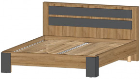 Ленора Кровать 1600 Дуб вотан/Графит в Пангоды - pangody.mebel-tymen.ru | фото