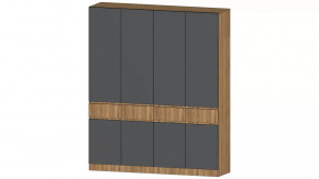 Ленора Шкаф 4х ств. Дуб вотан/Графит в Пангоды - pangody.mebel-tymen.ru | фото