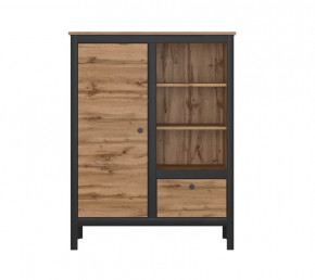 LOFT шкаф REG1D1S/90 (Дуб вотан/Черный) в Пангоды - pangody.mebel-tymen.ru | фото