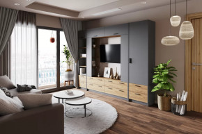 Модульная гостиная Оттавия Антрацит в Пангоды - pangody.mebel-tymen.ru | фото