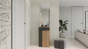 Набор мебели для прихожей стандартный «Асти»  Дуб крафт золотой/Антрацит в Пангоды - pangody.mebel-tymen.ru | фото