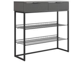 Обувница Классная 1 графит/графит матовый/черный муар в Пангоды - pangody.mebel-tymen.ru | фото