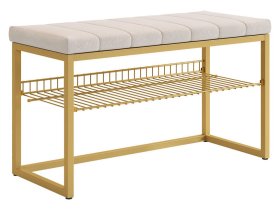 Обувница Классная 2 золото/крем (велюр) в Пангоды - pangody.mebel-tymen.ru | фото