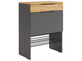 Обувница Баско графит/дуб крафт золотой в Пангоды - pangody.mebel-tymen.ru | фото