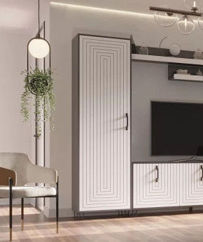 Пенал Квадро М-2 серый графит/софт вайт в Пангоды - pangody.mebel-tymen.ru | фото