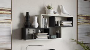 Полка настенная тип 4 Антрацит/Дуб крафт белый в Пангоды - pangody.mebel-tymen.ru | фото