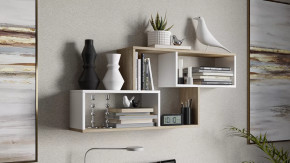 Полка настенная тип 4 Дуб Сонома/Белый в Пангоды - pangody.mebel-tymen.ru | фото