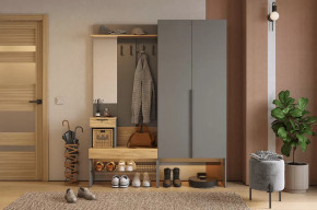 Прихожая Баско К1 графит/дуб крафт золотой в Пангоды - pangody.mebel-tymen.ru | фото