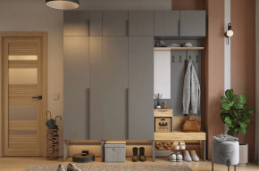 Прихожая Баско К10 графит/дуб крафт золотой в Пангоды - pangody.mebel-tymen.ru | фото