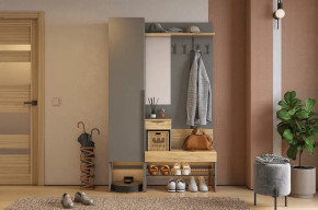 Прихожая Баско К3 графит/дуб крафт золотой в Пангоды - pangody.mebel-tymen.ru | фото