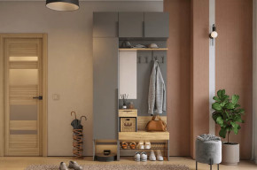 Прихожая Баско К4 графит/дуб крафт золотой в Пангоды - pangody.mebel-tymen.ru | фото