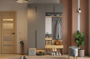 Прихожая Баско К5 графит/дуб крафт золотой в Пангоды - pangody.mebel-tymen.ru | фото