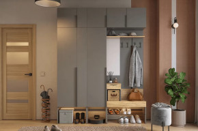 Прихожая Баско К9 графит/дуб крафт золотой в Пангоды - pangody.mebel-tymen.ru | фото