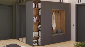 Прихожая «Порто» № 5 Яблоня Беллуно, Графит софт в Пангоды - pangody.mebel-tymen.ru | фото