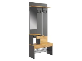 Прихожая Баско графит/дуб крафт золотой в Пангоды - pangody.mebel-tymen.ru | фото