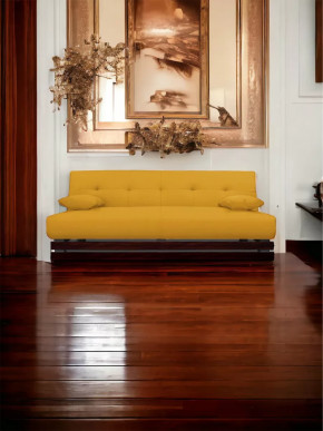 Прямой диван манго 1 Савана Елоу/Планки орех в Пангоды - pangody.mebel-tymen.ru | фото