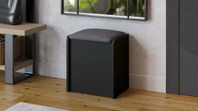 Пуф Бостон Антрацит/Велюр серый в Пангоды - pangody.mebel-tymen.ru | фото