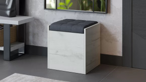 Пуф «Форест» Дуб крафт белый, Велюр Серый в Пангоды - pangody.mebel-tymen.ru | фото