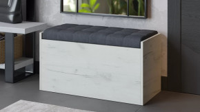 Пуф «Форест» Исп. 2 Дуб крафт белый, Велюр Серый в Пангоды - pangody.mebel-tymen.ru | фото