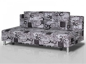 Диван Комфорт Лайт без подлокотников 2 подушки принт Рок в Пангоды - pangody.mebel-tymen.ru | фото