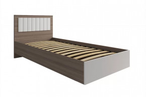 РОЗА Кровать 900 с ПМ (сп/м 900*2000мм), (ортопед.основание), ЛДСП Орех франклин/МДФ в Пангоды - pangody.mebel-tymen.ru | фото