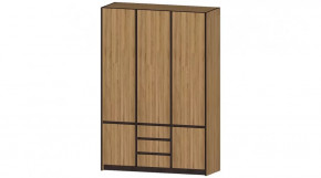 Серия Бостон Шкаф 3-х створчатый дуб вотан в Пангоды - pangody.mebel-tymen.ru | фото