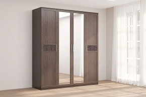 Шкаф 4-х створчатый с зеркалом Кэт-4 Венге Диал в Пангоды - pangody.mebel-tymen.ru | фото
