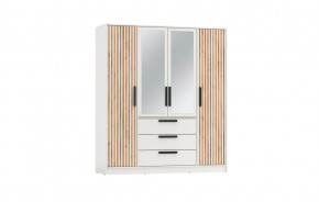 Шкаф для одежды 83.07 Вегас (4-х дв.) с зеркалом (ЛДСП Белый) в Пангоды - pangody.mebel-tymen.ru | фото