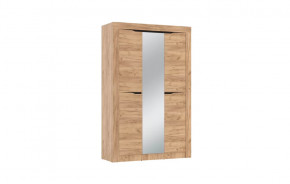 Шкаф для одежды 90.02 Флорида (3-х дв.) с зеркалом (ЛДСП Дуб золотой / ЛДСП Венге) в Пангоды - pangody.mebel-tymen.ru | фото