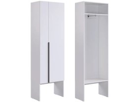 Шкаф двухдверный L600 Баско белое дерево в Пангоды - pangody.mebel-tymen.ru | фото