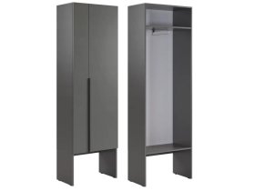 Шкаф двухдверный L600 Баско графит в Пангоды - pangody.mebel-tymen.ru | фото