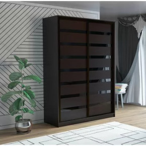 Шкаф-купе ПШ-2.9 1500 Вставка МДФ/стекло Венге в Пангоды - pangody.mebel-tymen.ru | фото