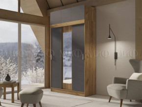 Шкаф с антресолью Басямиф, графит/дуб крафт в Пангоды - pangody.mebel-tymen.ru | фото