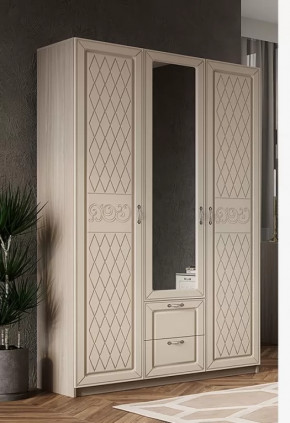 Шкаф трехдверный с зеркалом "Париж" № 2 в Пангоды - pangody.mebel-tymen.ru | фото