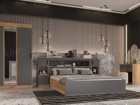 Спальный гарнитур Басямиф, графит/дуб крафт в Пангоды - pangody.mebel-tymen.ru | фото