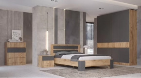 Спальный гарнитур Ленора Дуб вотан/Графит в Пангоды - pangody.mebel-tymen.ru | фото
