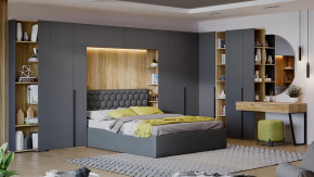 Спальный гарнитур «Порто» №3 Яблоня Беллуно, Графит софт, Велюр Confetti Stone в Пангоды - pangody.mebel-tymen.ru | фото