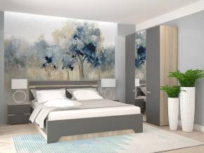 Спальный гарнитур с 3-х створчатым шкафом Анталия Сонома-Графит софт в Пангоды - pangody.mebel-tymen.ru | фото