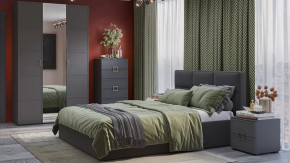 Спальный гарнитур «Стелла» №3 Серый вулкан, Фон серый, Велюр Графит в Пангоды - pangody.mebel-tymen.ru | фото