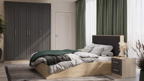 Спальный гарнитур «Сэнди» №4 Вяз благородный, Серый вулкан, Велюр Графит в Пангоды - pangody.mebel-tymen.ru | фото