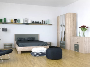 Спальный гарнитур ВЕРСАЛЬ-2 Дуб баррик/Ясень анкор/Белый в Пангоды - pangody.mebel-tymen.ru | фото