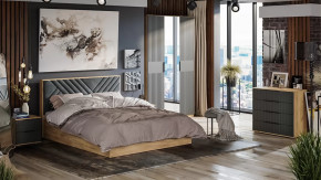Спальня «Хилтон» Дуб Крафт золотой, Графит матовый в Пангоды - pangody.mebel-tymen.ru | фото