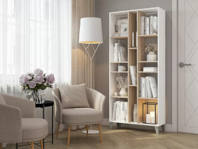 Стеллаж Asti Сонома-Белый в Пангоды - pangody.mebel-tymen.ru | фото