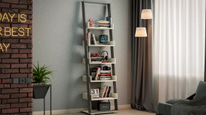 Стеллаж тип 15 Дуб крафт белый, Графит Серый в Пангоды - pangody.mebel-tymen.ru | фото