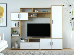 Стенка Пекин Белый-Крафт Золотой в Пангоды - pangody.mebel-tymen.ru | фото