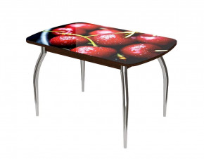 Стол Бостон-2 ф/п Вишня, 1100*700 мм, венге/хром триумф в Пангоды - pangody.mebel-tymen.ru | фото