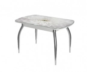 Стол Бостон-3 раздвижной, Флоренс, фотопечать/хром триумф в Пангоды - pangody.mebel-tymen.ru | фото